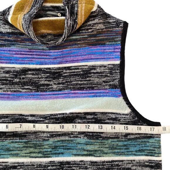 Anthropologie Maeve Space-Dyed Stripe Knit Tunic Top Dress Mock-Neck Sleeveless - Picture 13 of 16